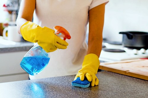 Close-up of carpet cleaning process in a home or office setting